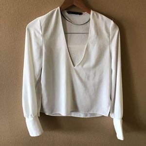Zara Deep Vneck Blouse